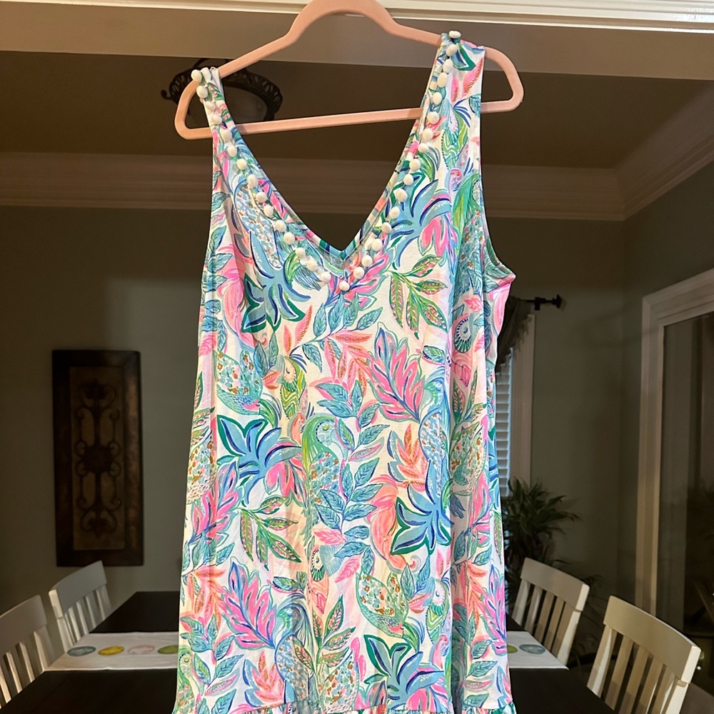 Lilly Pulitzer sleeveless dress. Not sure of print
